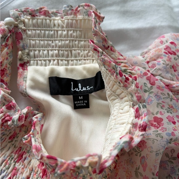 Lulu's Blush Floral Midi Dress with Ruffles - Picture 8 of 8